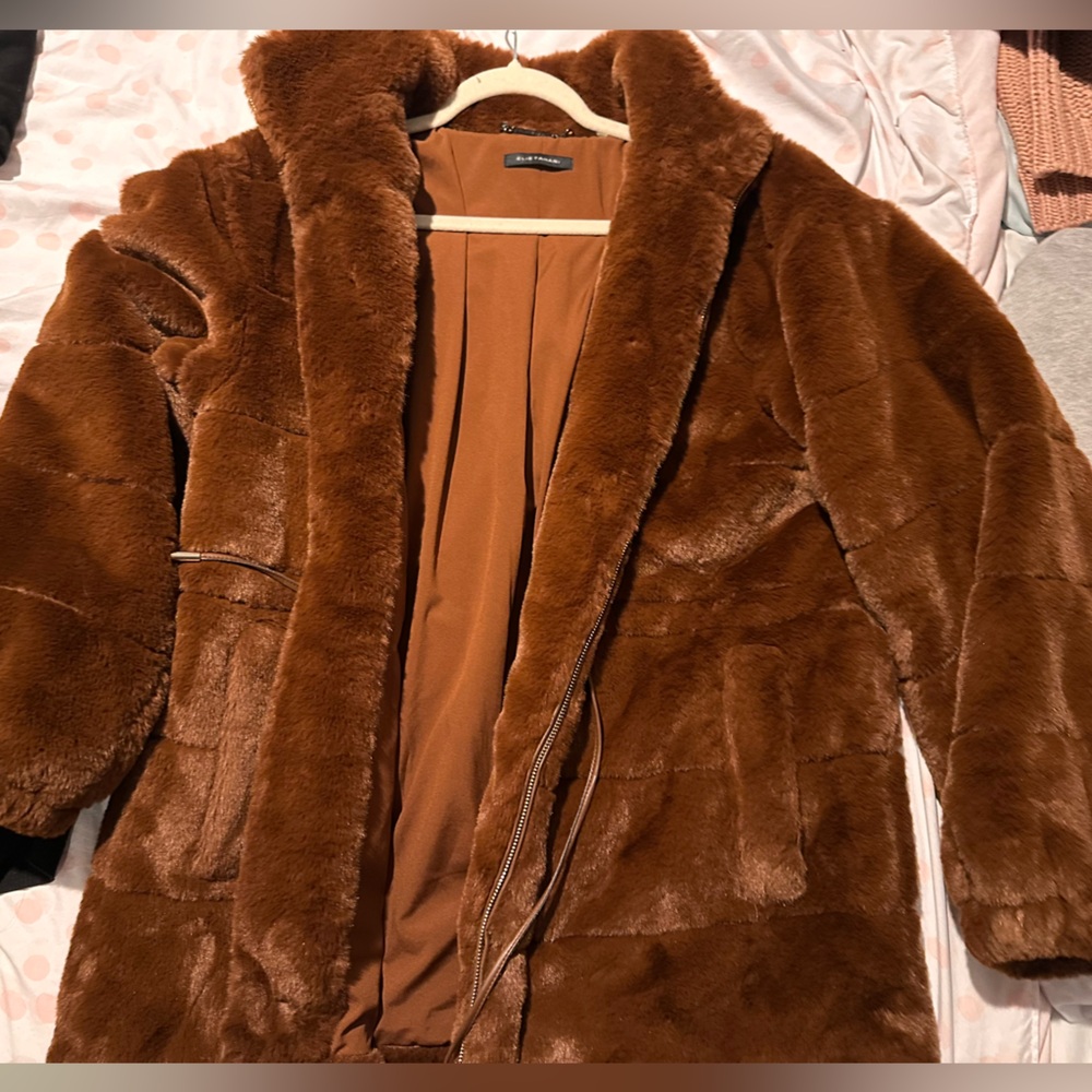 Elie Tahari Rich Brown Teddy Jacket | NEW
